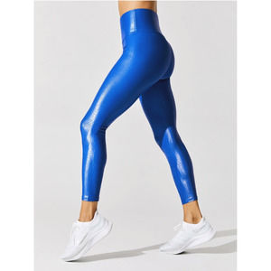 Carbon38 High Rise Crocodile Takara Shine Full Length Liquid Legging Lapis-XS
